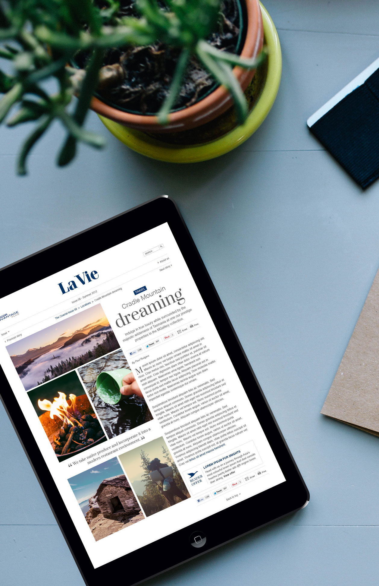 La Vie article page - Design by Kristy
