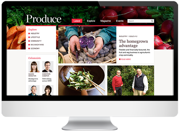 Produce website design - Design by Kristy