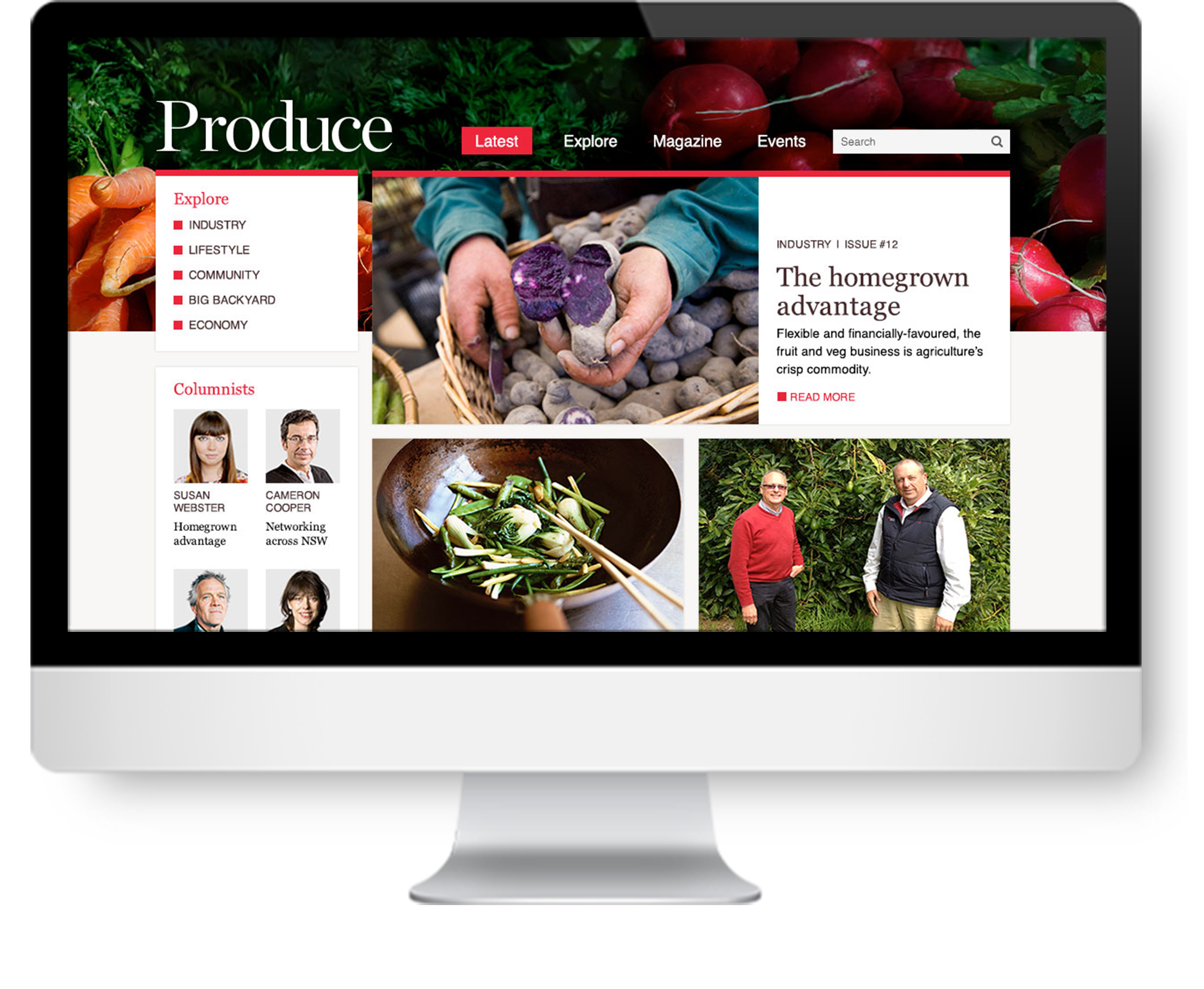 Produce web design mockup - Design by Kristy